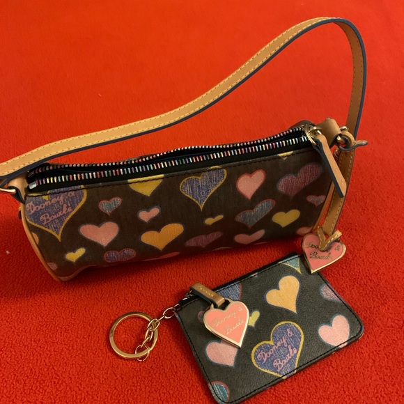 Dooney & Bourke Y2K Rainbow Heart Barrel Bag with matching change purse. - Picture 2 of 5